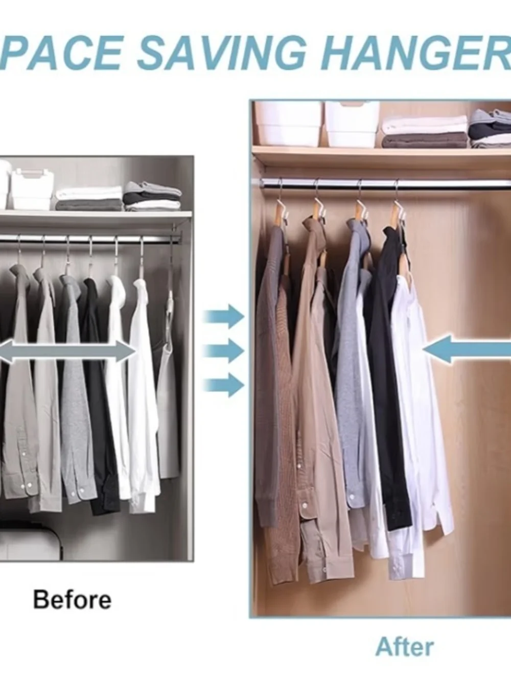 50 PCS Space Saving Hanger - Clothes Connector Hooks, Stacking Space Saver